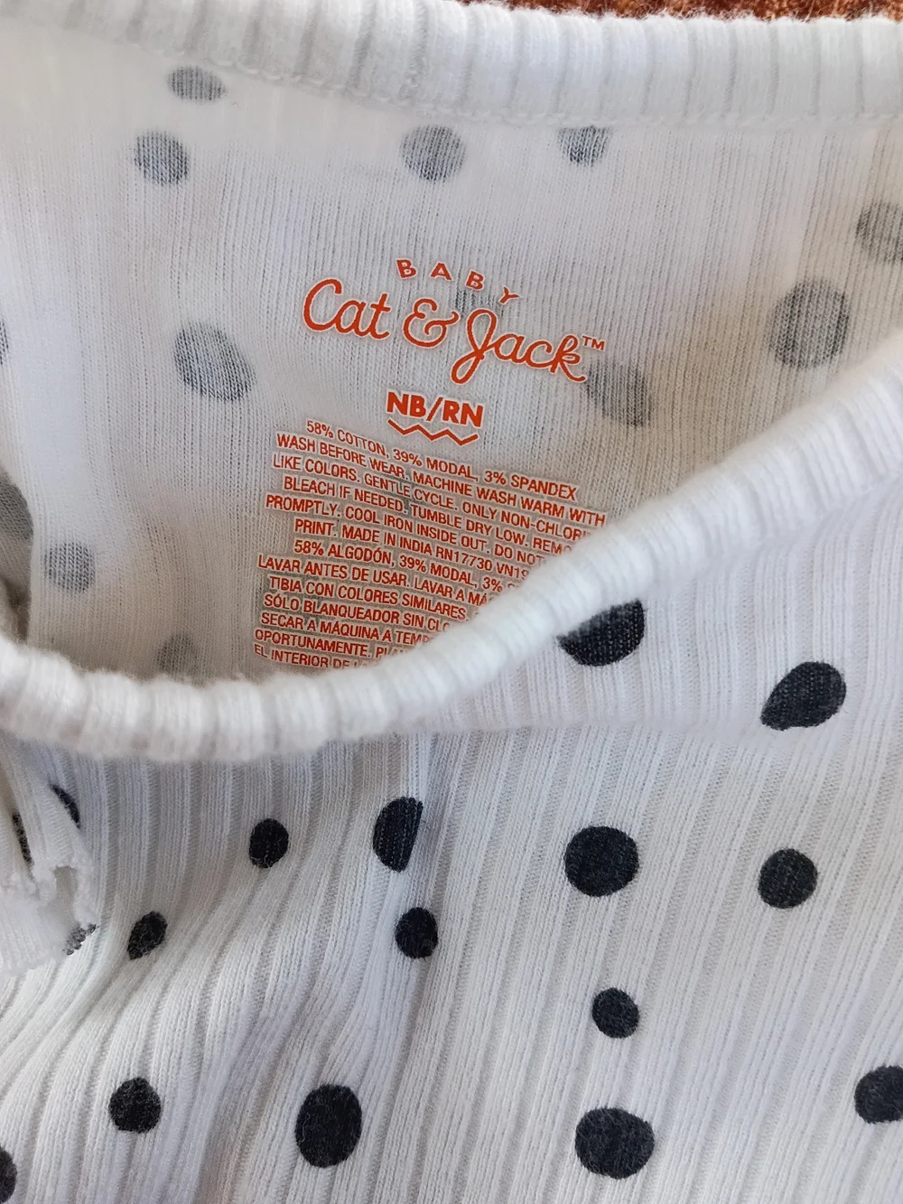 Cat & Jack White Ribbed Polka Dot Ruffle Sleeve Bodysuit